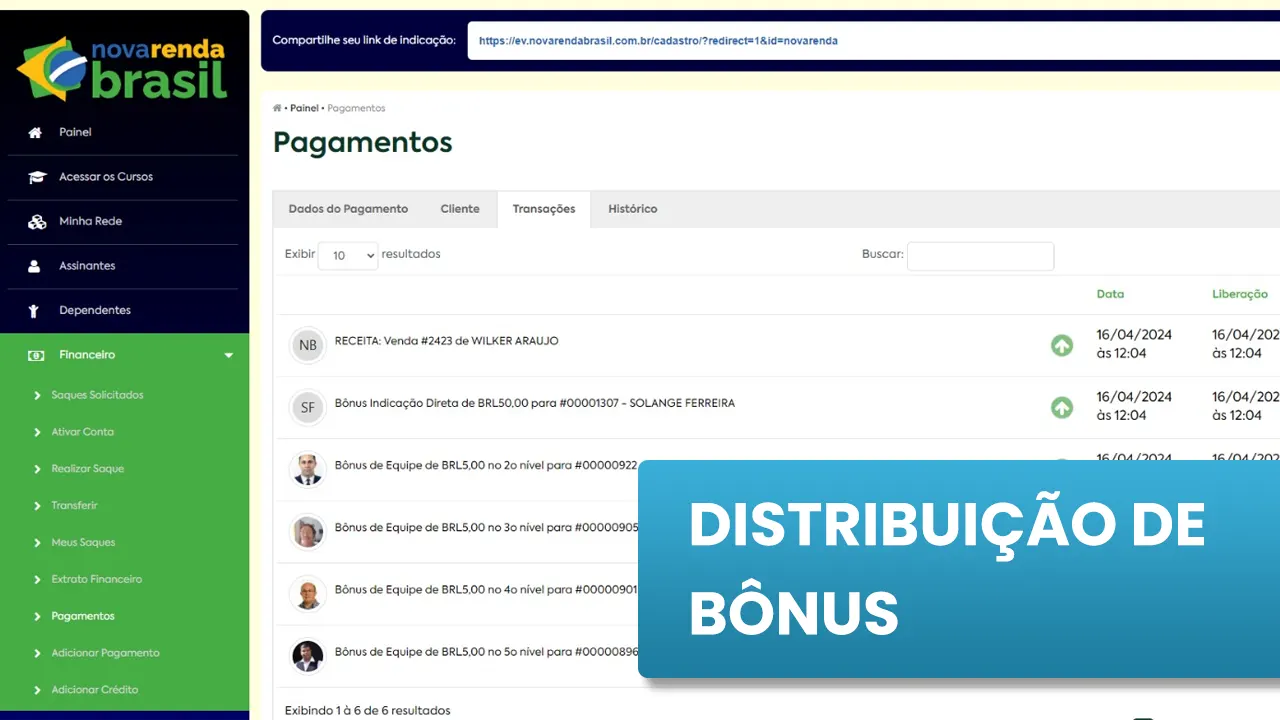 Distribuição de Bônus